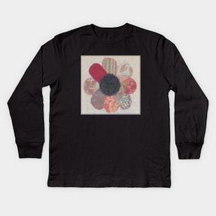 Excerpt from 3 Flowers #2-Pink Flower-Digitally Enhanced Kids Long Sleeve T-Shirt